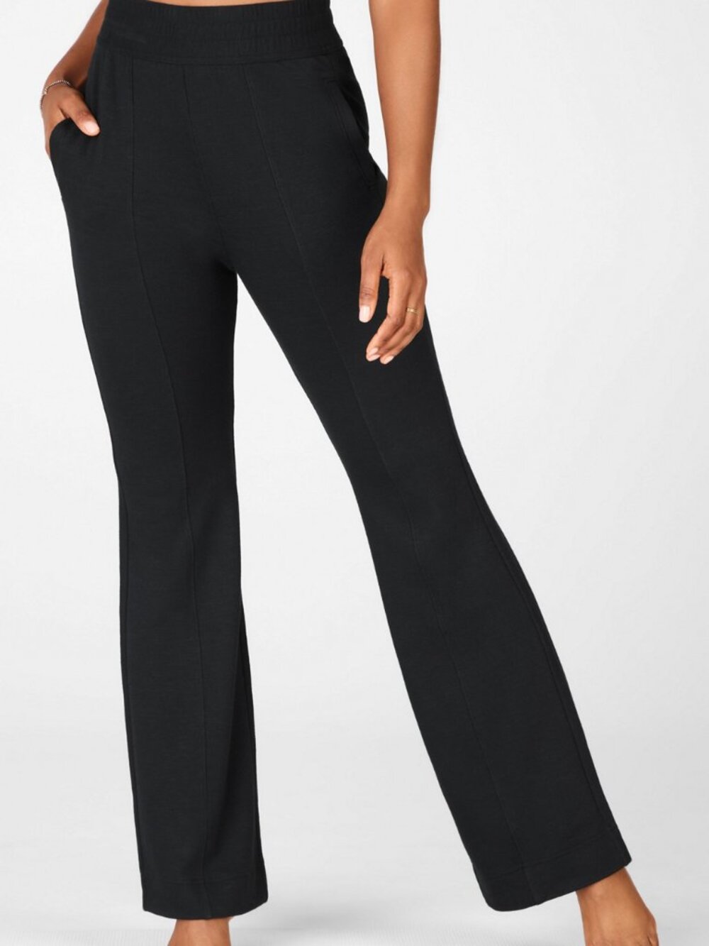 Fabletics Black French Terry High Rise Flare Joggers